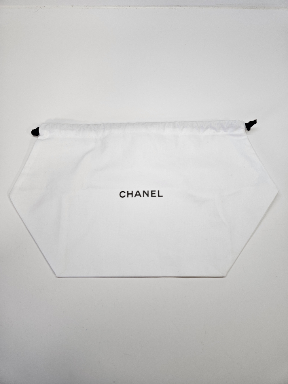 NEW Authentic CHANEL White Logo Small Square Dust Bag Sleeper Storage Bag Pouch